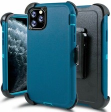 Case iPhone 12 Pro Max iPhone 13 Pro Max Teal Cyan Like Otterbox Defender Series