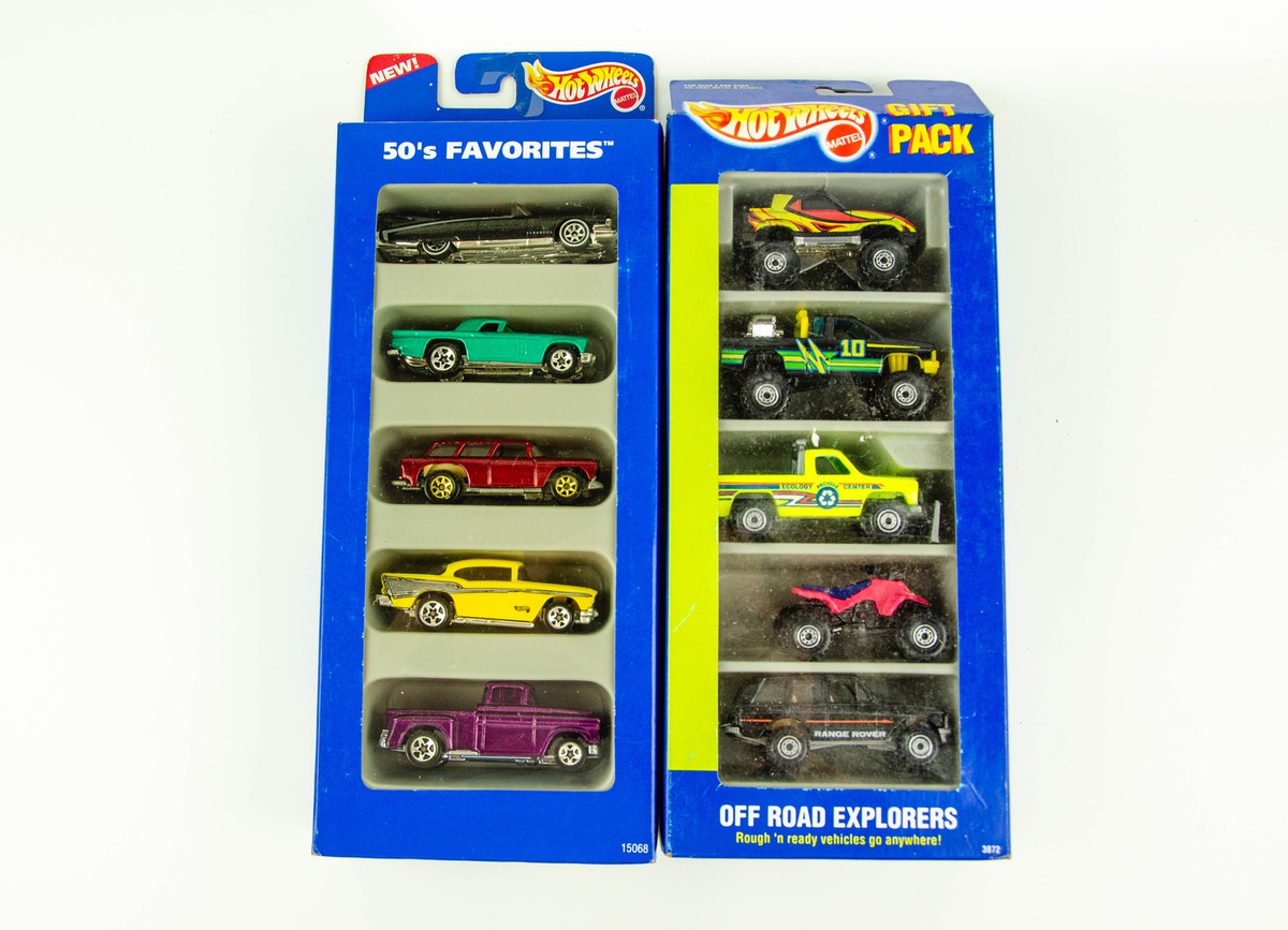 Vintage 1995 Hot Wheels 5 Car Gift Pack Lot 50's Favorites & Off
