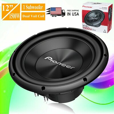 1x Pioneer TS-A300D4 1500 Watts 12'' Dual Voil Coil 4-Ohm Car Subwoofer A-Series