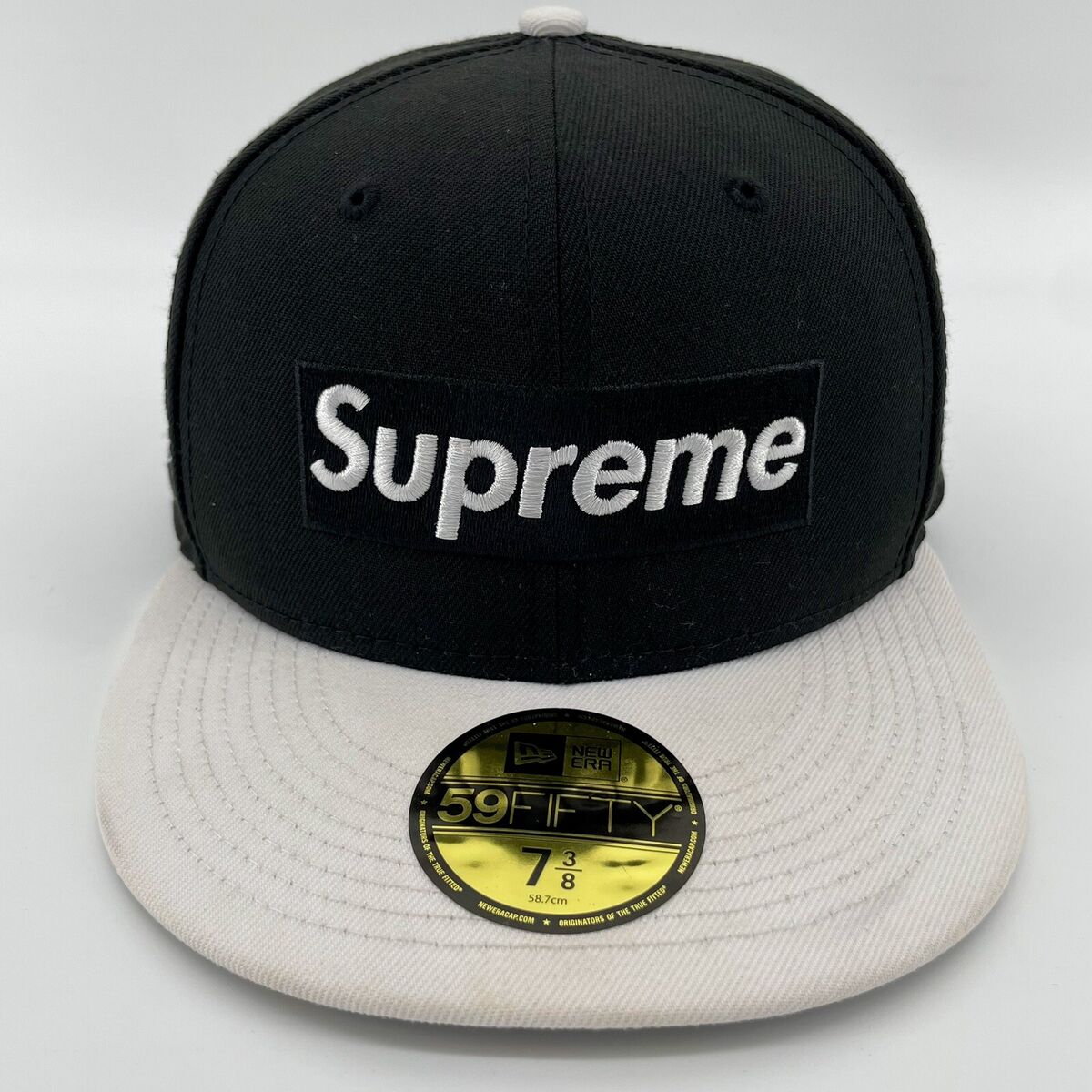 supreme new era box logo キャップ 7 3/8帽子 - キャップ