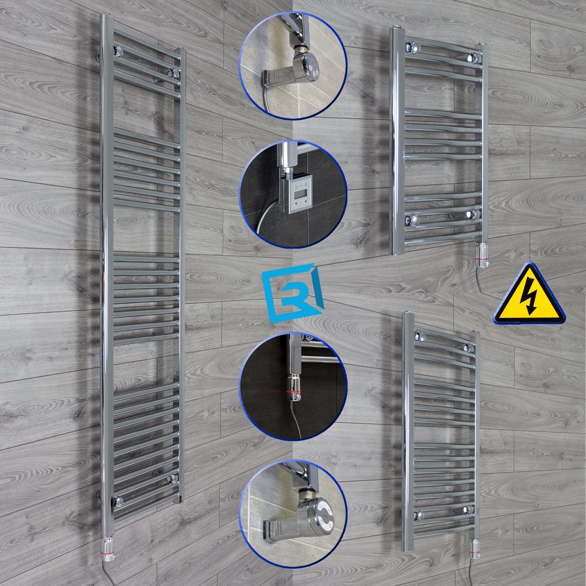450 mm Wide Chrome Electric Heated Towel Rail Radiator Designer Bathroom  Rad | eBay