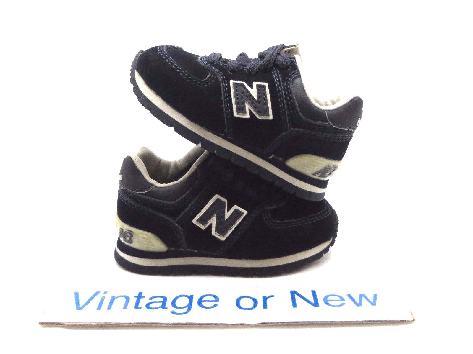 New Balance 574 Navy White Suede KJ574N3I Toddler Shoes sz 3-image