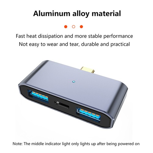 Universal 3in1 USB Type-C Hub TF SD Memory Card Reader For Iphone For Ipad - Afbeelding 2 van 18