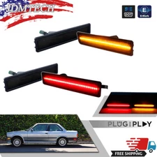 4Pack Smoked Lens LED Side Marker Lights Front + Rear FOR BMW E30 3 E34 5 Series