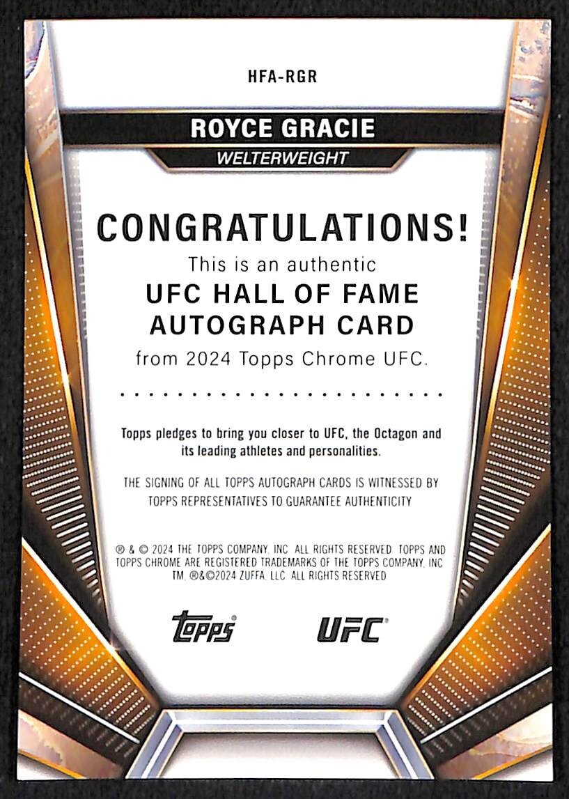 ROYCE GRACIE 2024 Topps Chrome UFC Hall of Fame AUTO eBay
