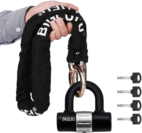 Motorcycle Lock Chain Locks Heavy Duty, 120Cm/4Ft Long, Cut Proof 10Mm Thick Col