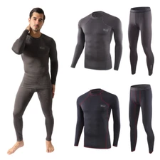Men's Thermal Underwear Shirt Pant Long Johns Set Warm Base Layer Top & Bottom