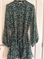 Green Shirt Dress Size Medium ZARA Belted long sleeve excellent condition