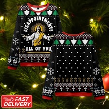 Funny Jesus Christmas Ugly Sweater, Disappointment All Of You 2025 Xmas Sweater,