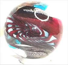 Randel Art Glass MARBLE DICHROIC LUTZ TWISTY TWISTED Ribbon 1" RAG Hand Made