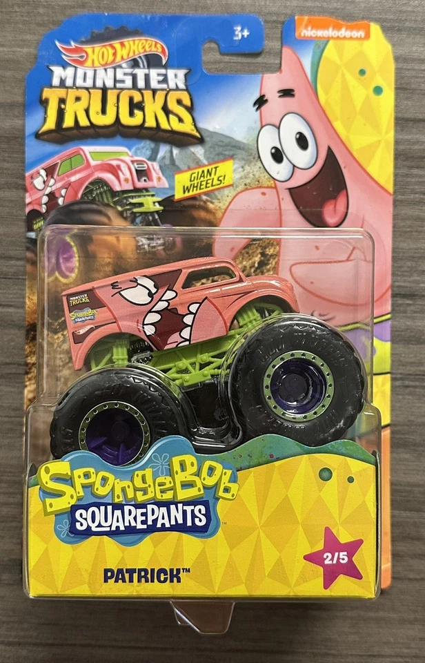 Juego de 5 pantalones cuadrados Hot Wheels Monster Trucks Bob Esponja escala 1:64 diecast 2024 Foto 4 de 4