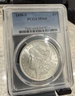 1890-S Morgan Silver Dollar PCGS MS64 - Bright White Flashy Coin.