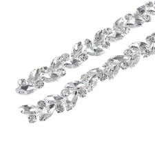 1 Yard Crystal Rhinestone Chain Trim Diamond Rhinestone Chain Applique White