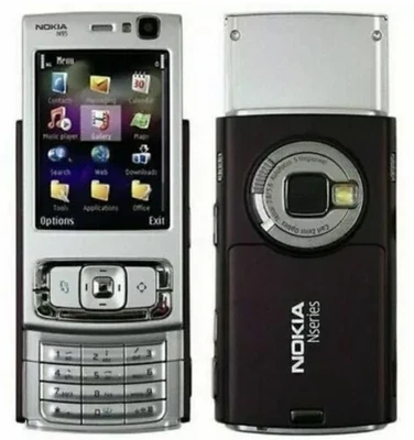 New Condition Nokia N95 8GB Mobile Phone Unlocked Slider Silver + Warranty