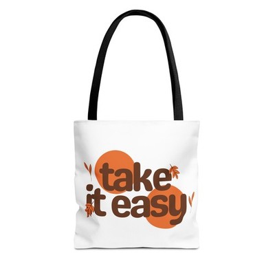 Take It Easy Tote Bag - Relaxed Vibe, Ideal for Shopping, Beach Days, Holidays