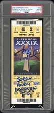 2005 TOM BRADY SUPER BOWL XXXIX PATRIOTS-24, EAGLES-21 PSA 9 AUTO 10 TICKET