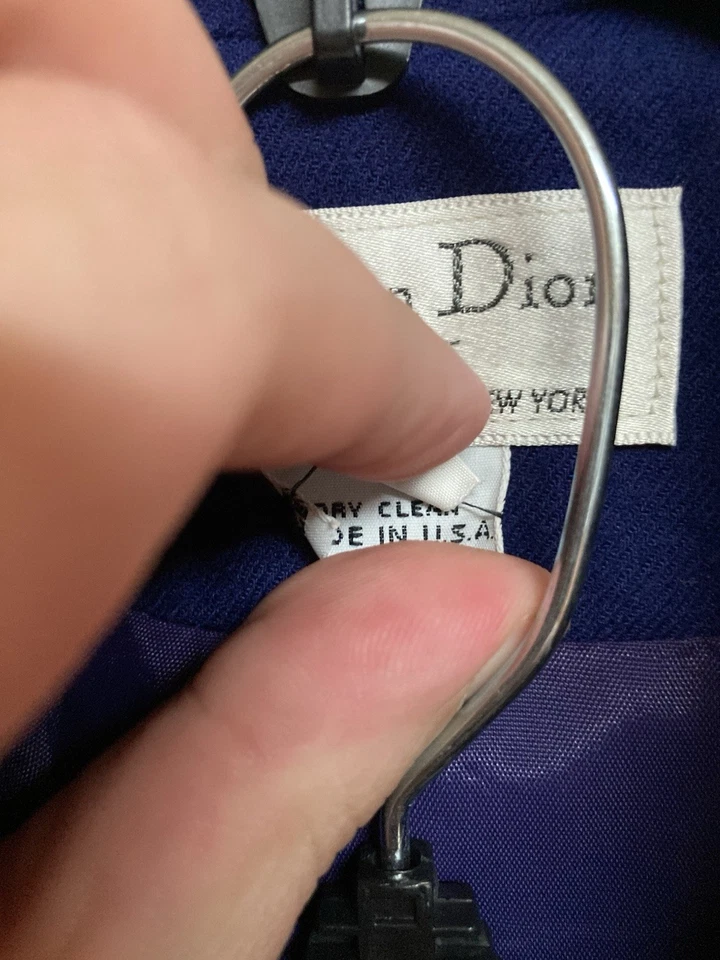 Conjunto de traje falda lápiz Christian Dior de colección para mujer doble pecho azul talla 8 DEFECTOS Foto 3 de 4