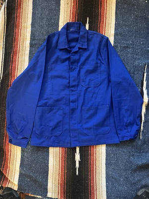#ad #ad Vintage French Chore Coat Workwear Blue Large $100.00