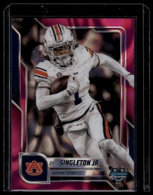 Eric Singleton Jr. 2024 Bowman University Chrome Pink Lava Refractor