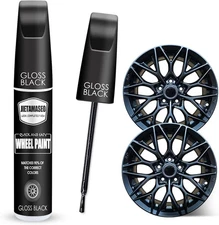 Gloss Black Rim Touch Up Paint  Wheel Repair Kit Curb Rash Quick And Easy Repair