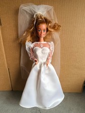 Vintage 1980's Superstar Era Barbie Doll wearing Here Comes The Bride Dress