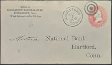 Middletown National Bank CC CT Target Cancel 2c PSE 1884 Middlesex County Nice!