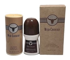 AVON WILD COUNTRY SET : COLOGNE Spray 88mL - TALC POWDER 75g - DEODRANT ROLL ON