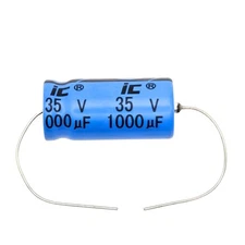 2pcs Illinois 1000uF 35V 85°C Axial Electrolytic Capacitors