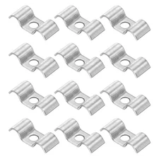12 Pcs Stainless Steel Double Line Clamp, 8 mm / 5/16 Inch Auto Fuel Lines Clips