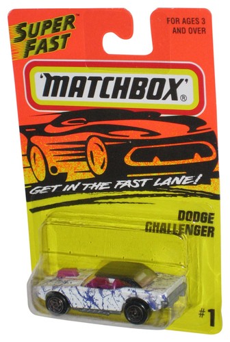 Dodge Challenge Matchbox Get In The Super Fast Lane (1996) blanco púrpura salpicadero