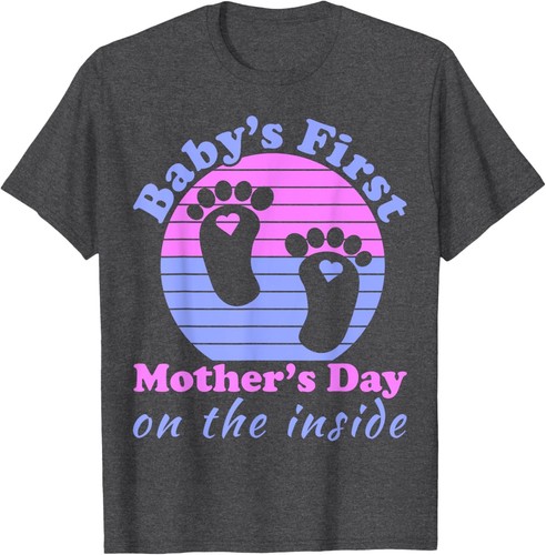 Baby's First Mother's Day On The Inside - Pregnant Mom Mommy T-Shirt Hoodie - Picture 9 of 11