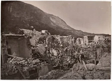 Tirage Albuminé Séisme Italie Italia Vers 1880