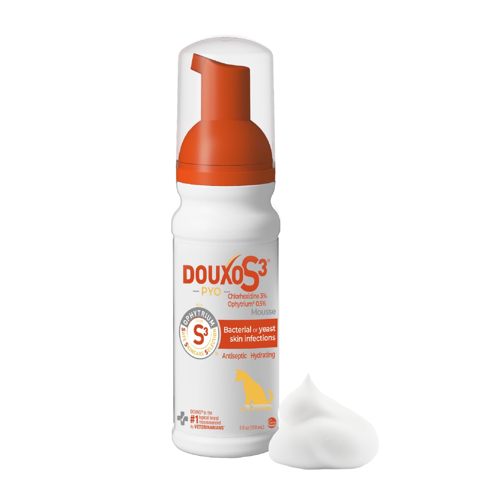 Pyo Mousse, Contains 3% Chlorhexidine & 0.5% Ophytrium, Anti