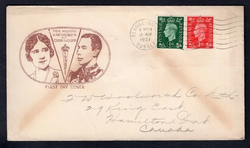 GB 1937 FDC Cover; Coronation Cachet