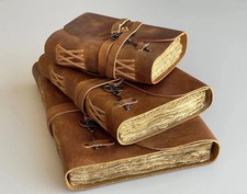 Vintage Leather Journal with 250 Pages Deckle Edge Paper-6" by 8"