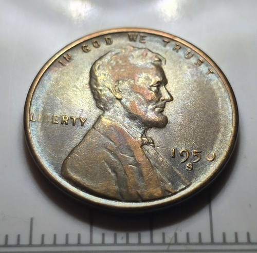Rare 1950-S Lincoln Wheat Cent – Dramatic Struck-Through Grease Mint Error