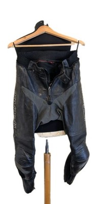 Vintage Hein Gericke Black Leather/Fabric Motorcycle Pants UK 38, EU 54, US 38.
