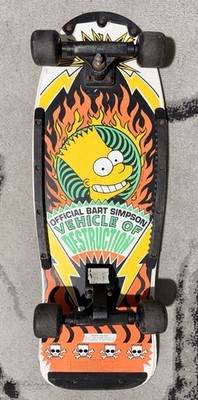 Simpsons 1990 Bart Simpson Official Vehicle Of Destruction Skateboard Vintage