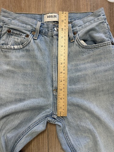 Agolde Jeans Riley High Rise Straight Distressed Mom Button Fly Blau Damen 24 - Bild 10 von 13