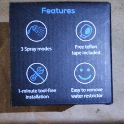 #ad SparkPod 3.75in Round High Pressure Shower Head 3 Spray Tool Free Tape $10.50
