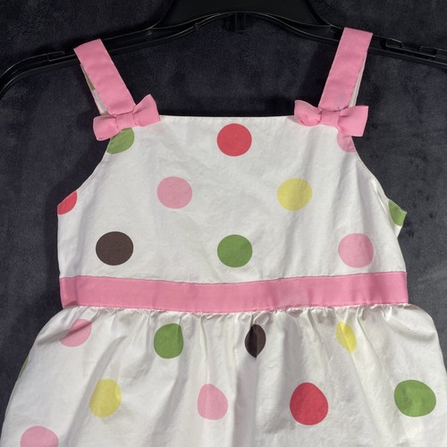 Gymboree Tea for Two Size 7 Polka Dot Tiered Ribbon Bow Dress - Picture 2 of 10