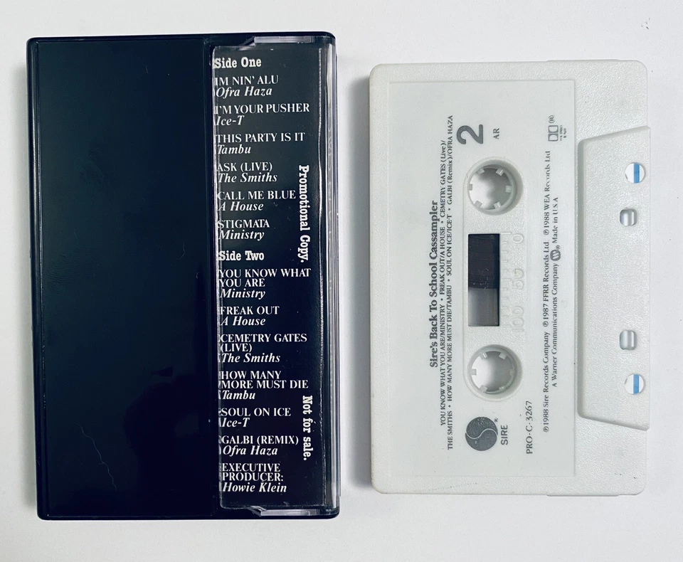 Sire's Back To School Cassampler Cassette Tape TESTED Smith’s Ice T Ministry OOP - Image 2 of 4