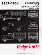 1968 Dodge Truck Shop Manual includes 67 Pickup Power Wagon Repair Service Book