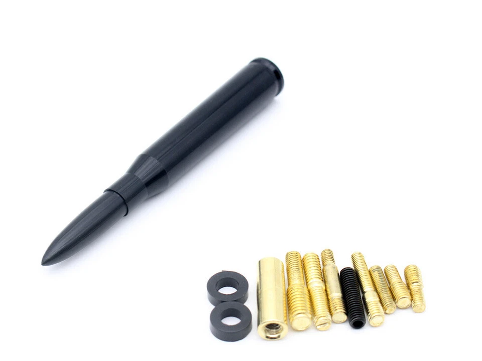 Antena bala negra 50 CAL apta para Ford F150 Raptor F-250 F-350 Super Duty EOA Foto 4 de 4