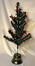 Artificial Pine HALLOWEEN BLACK TINSEL 16" TREE Orange Ball Ornaments