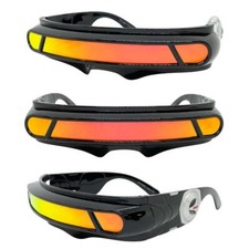 SPACE ROBOT RAVE COSTUME CYCLOPS FUTURISTIC SUN GLASSES Black Frame Orange Lens