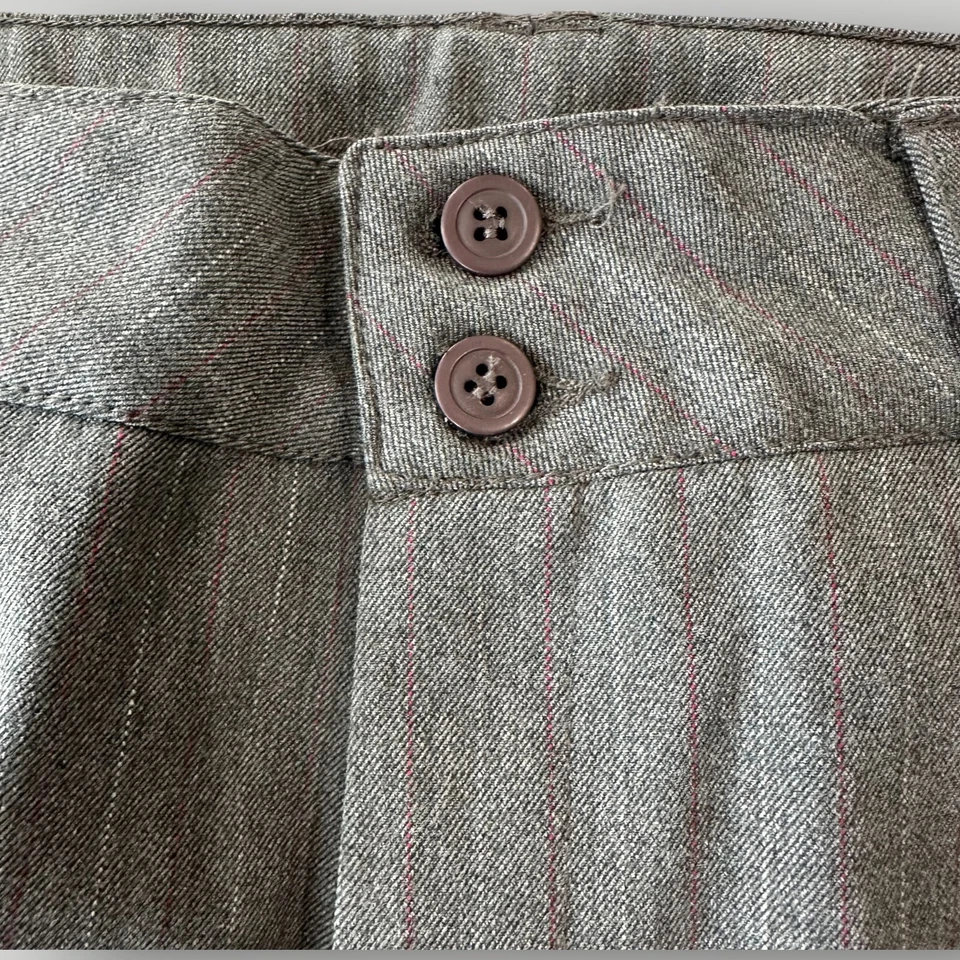 White Stag Women's 12P Gray Pinstripe Poly Blend Button Zip Dress Pants - Image 3 of 4