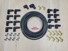 8mm Diy Woven Cloth Covered Spark Plug Wire Kit Vintage Wires V8 Black Green
