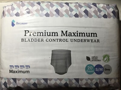Because brand, women's incontinence pull-on pants, size small/ medium, pkg. 20