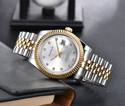 39.5mm Automatic 21 Jewels Luxury Diamond Men Wristwatch Sapphire Crystal